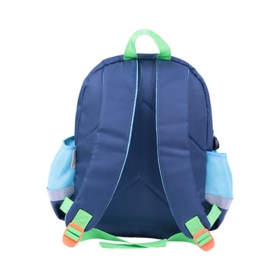 Cartable sac à dos Vest bleu vert noir avec poche frontale et poches latérales filet