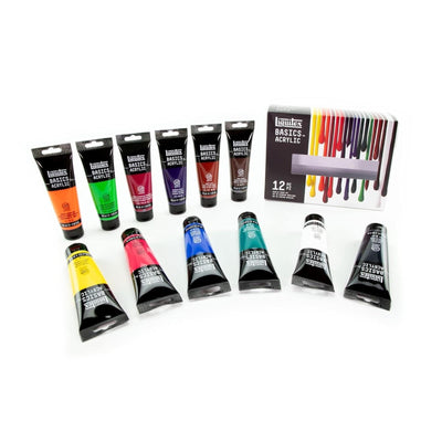 Coffret de peintures acryliques / Set de 12 x 118ml 🎨🖌️ - Librairie Oxford City