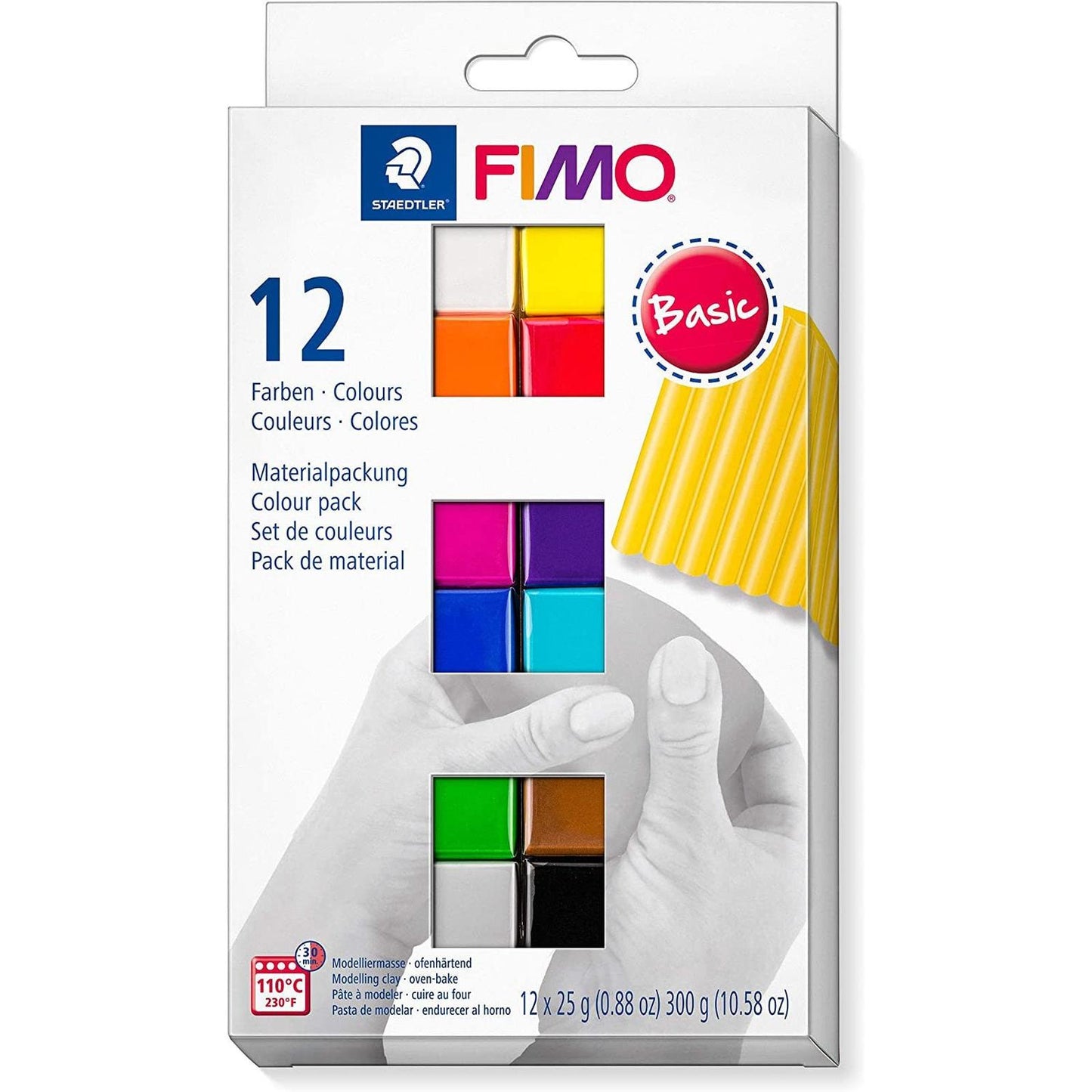 Coffret Pâte Fimo Soft - Couleurs Basic - 12 x 25 g - Librairie Oxford City