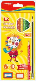 CRAYON COULEUR 12*18 CM+2 CRAYON NOIR+GOMME+TAILLER CRAYON - Librairie Oxford City