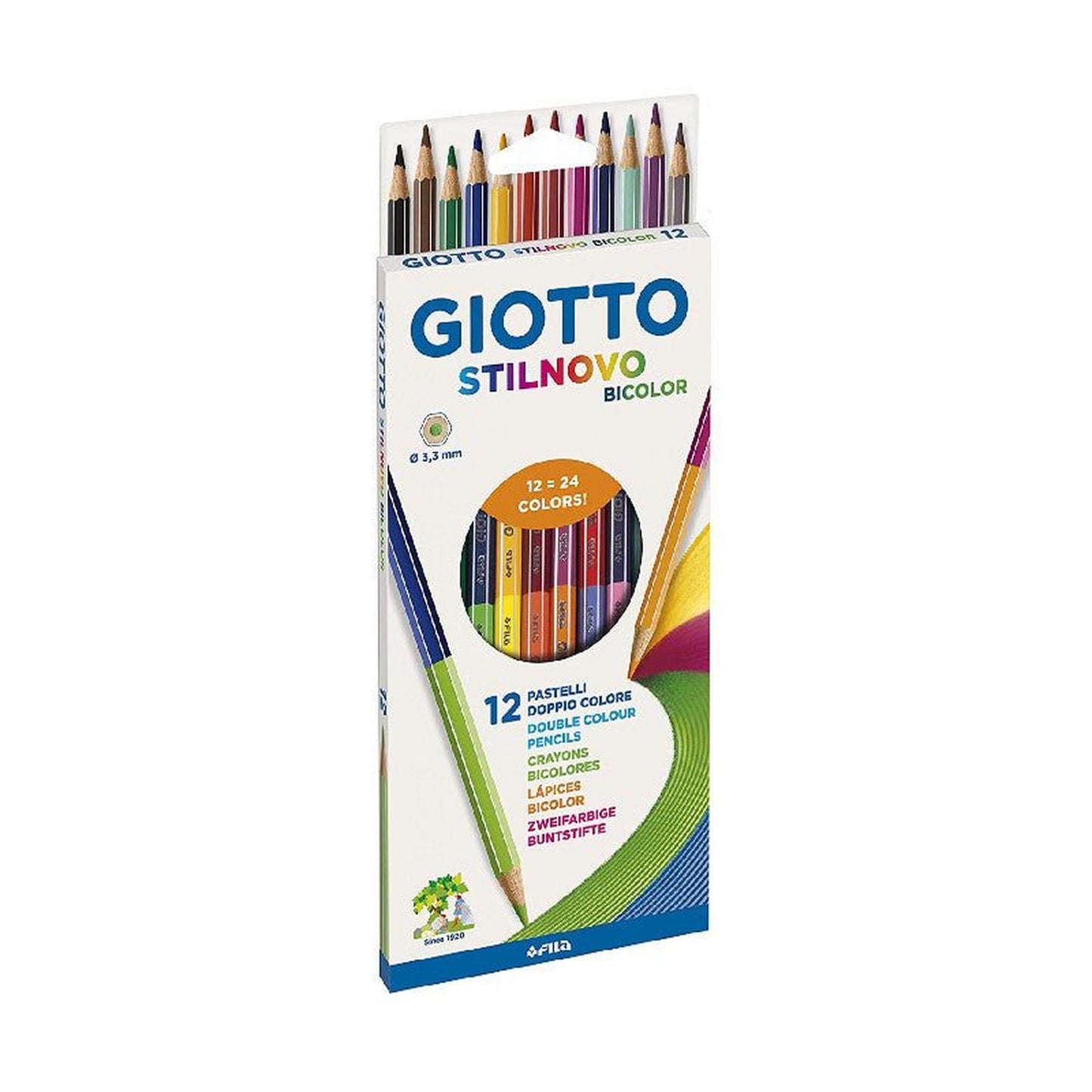CRAYON COULEUR 12*18 STILNOVO BICOLOR GIOTTO - Librairie Oxford City