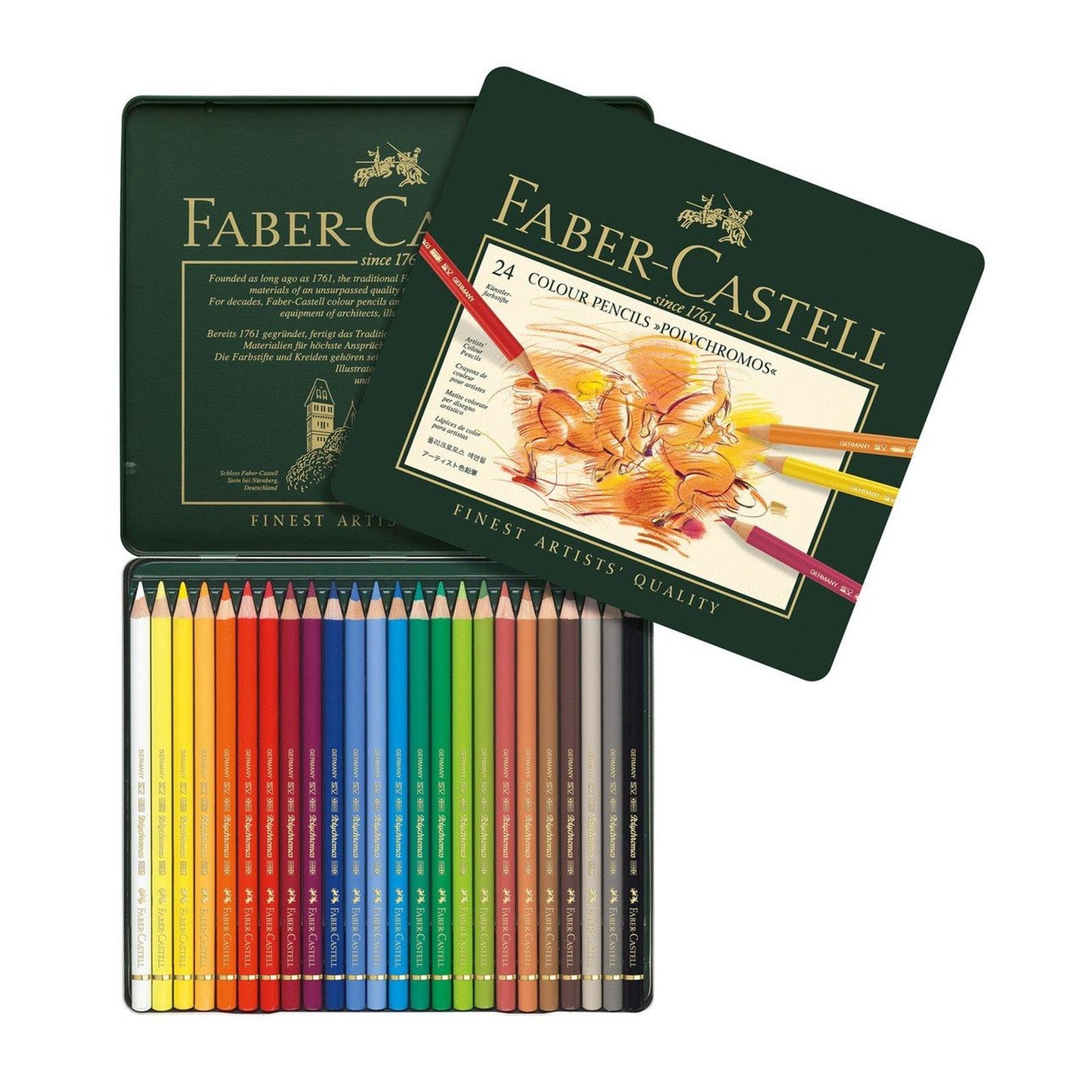 Crayon de couleur Polychromos, boîte de 24 - Faber Castell - Librairie Oxford City