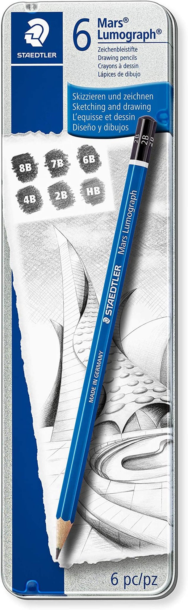 CRAYON GRAPHITE MARS B. METAL DE 6 100 - G6 STAEDTLER - Librairie Oxford City
