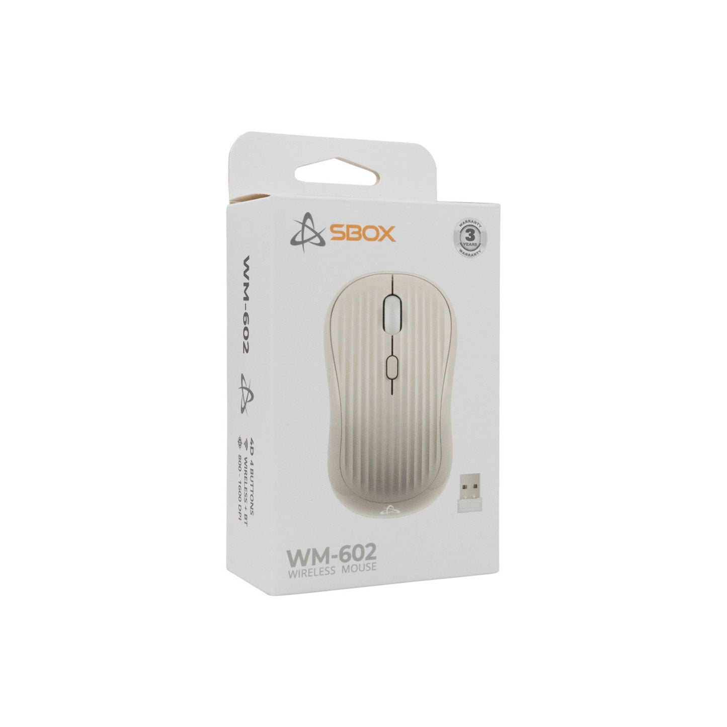 1600 Dpi 4D Wireless Optical Mouse Beige, WM - 602BE - Librairie Oxford City