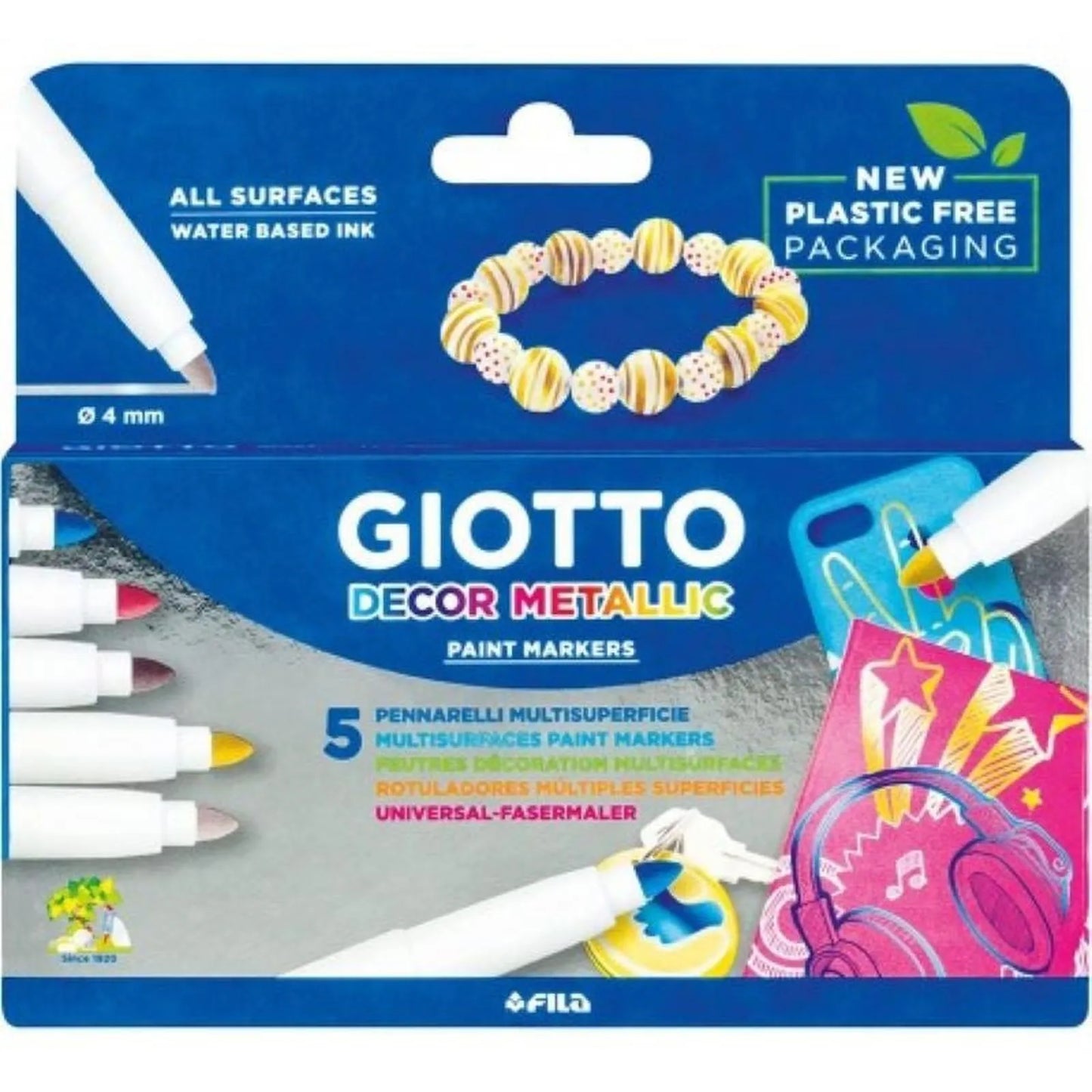 ETUI 5 FEUTRES GIOTTO DECOR METALLIC - Librairie Oxford City