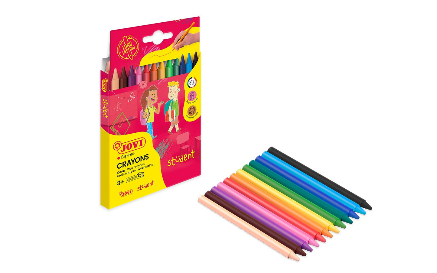Étui 12 Crayons de Cire Plastiques Jovi Art 913 - Librairie Oxford City