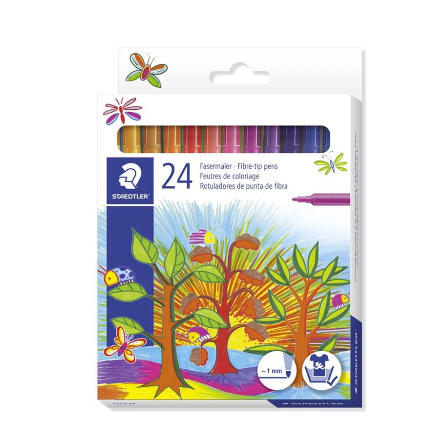 Paquet 24 Feutres Staedtler Pointe Fibre 1mm Coloriage - Librairie Oxford City