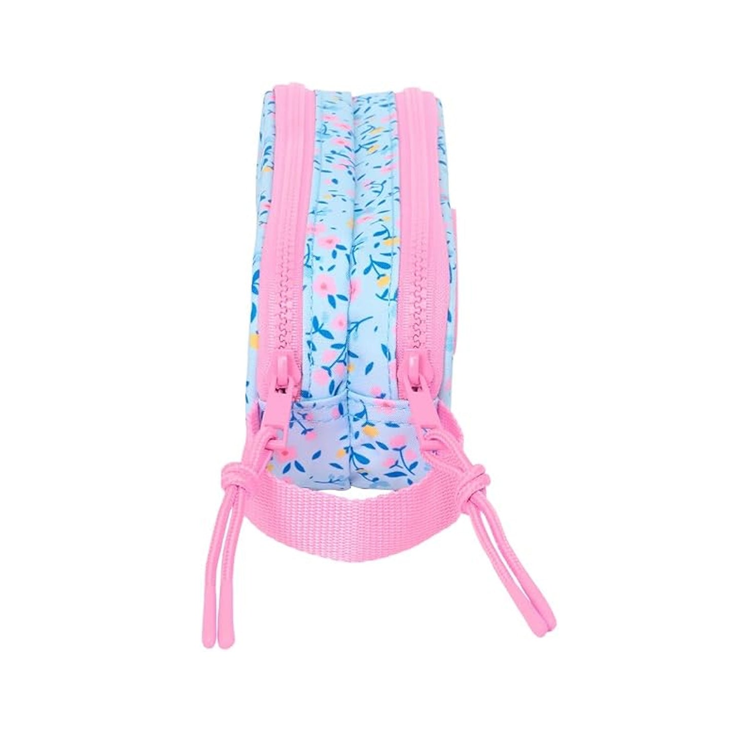 Trousse 2 Zips Fleur Vicky Martín Berrocal — Bleu & Rose - Librairie Oxford City