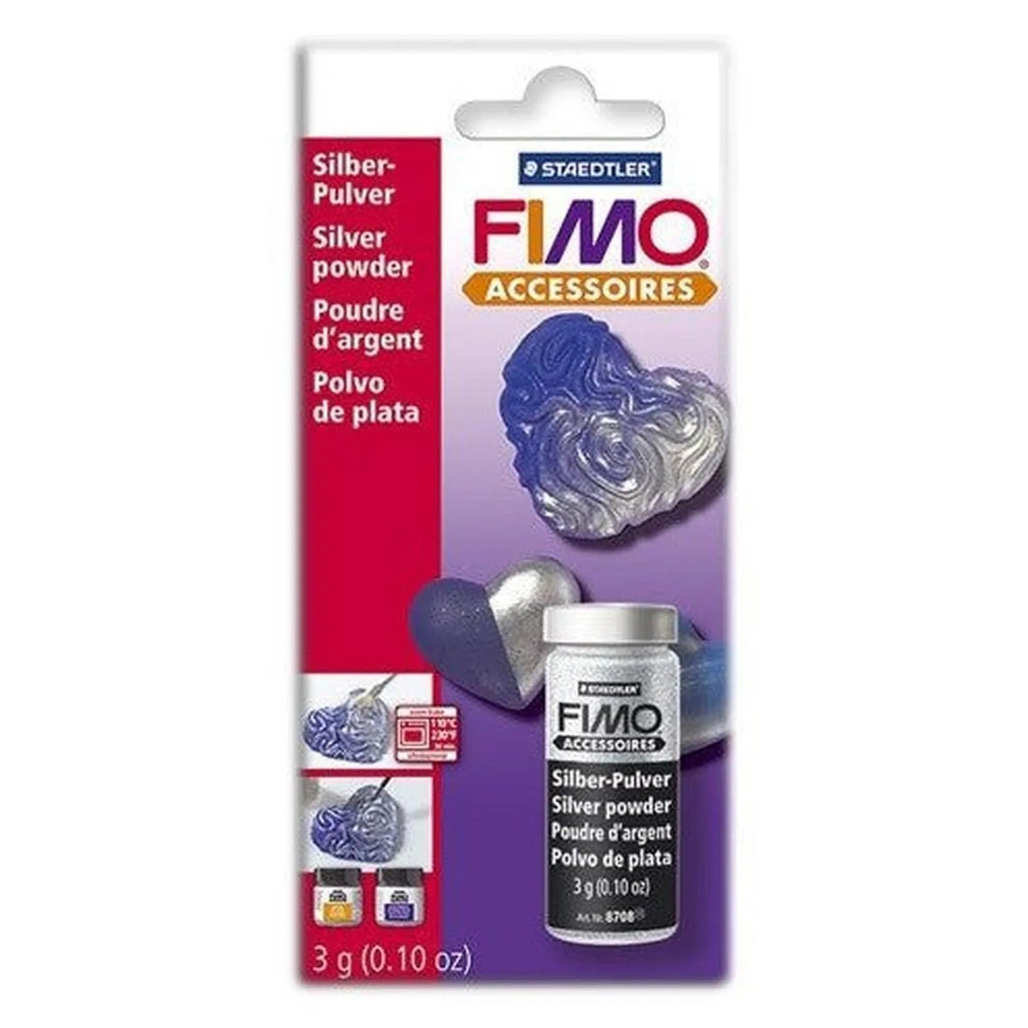 Fimo poudre métallique - Argent - 3g - Librairie Oxford City