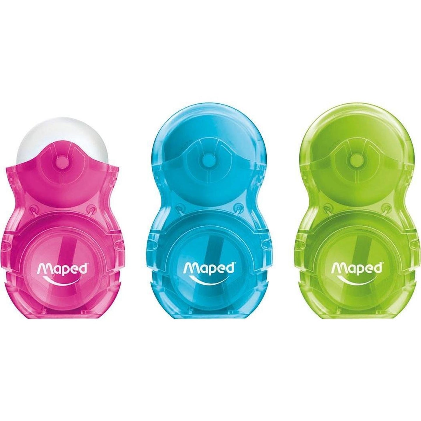 Gomme et taille - crayon Maped Loopy Duo translucide - Librairie Oxford City