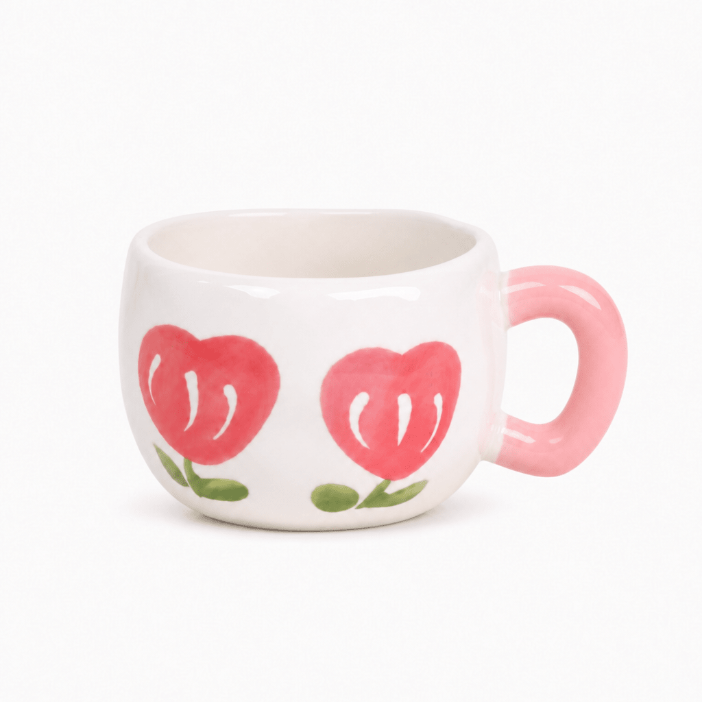 Mug en Céramique — Motif Floral Cerise - Librairie Oxford City