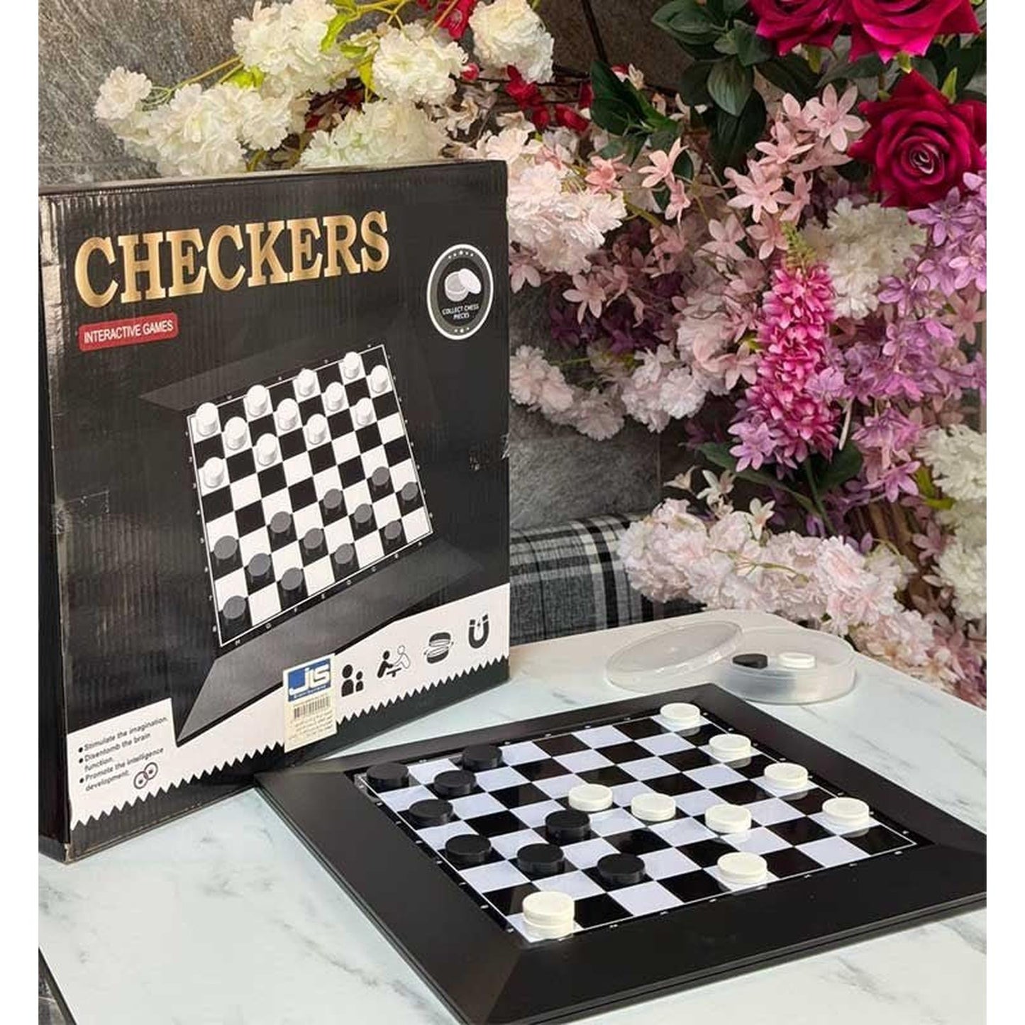 Jeux de Dames 31x31x1.5 cm ⚫⚪ - Librairie Oxford City