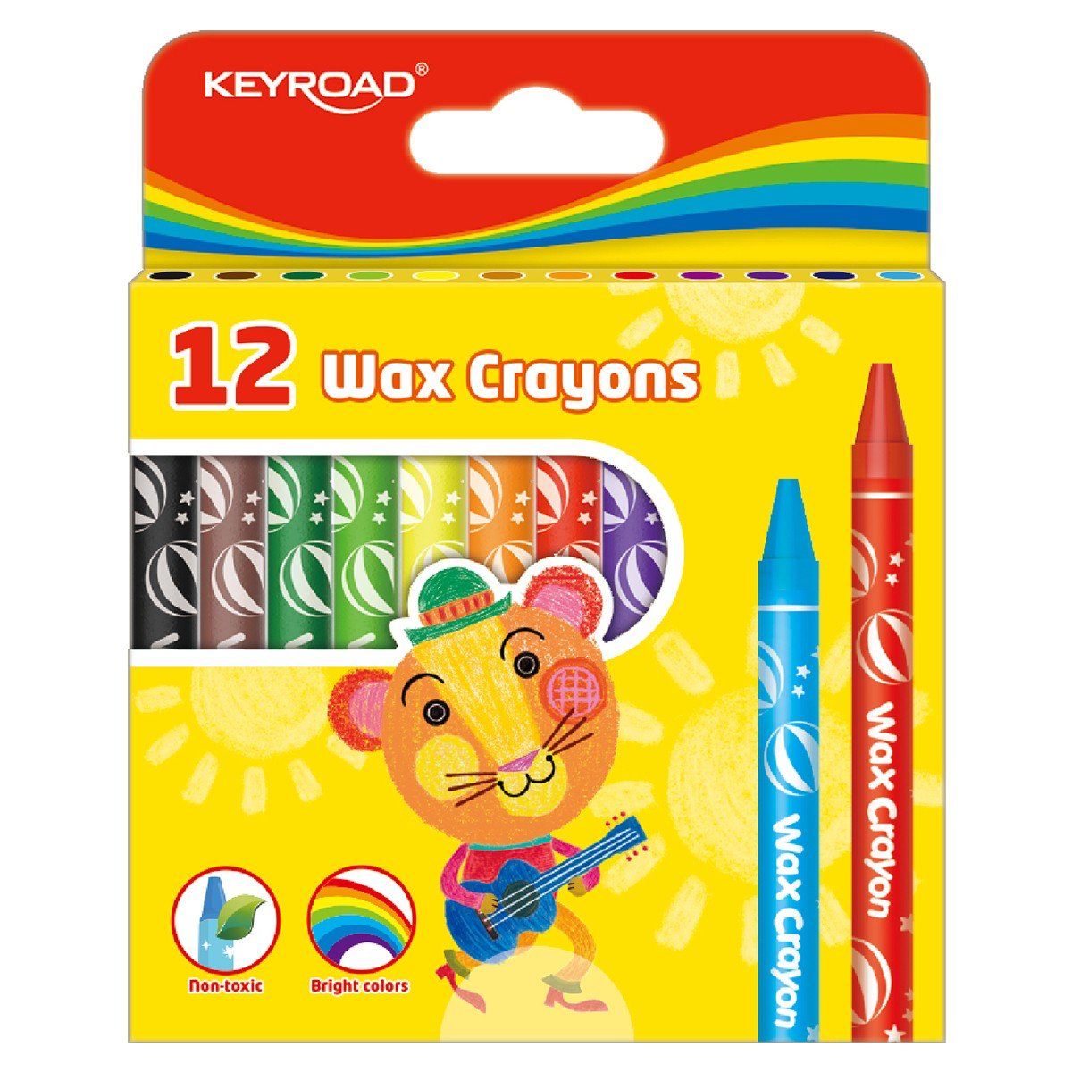 Keyroad color Wax Crayons 12 couleurs 8 mm - Librairie Oxford City