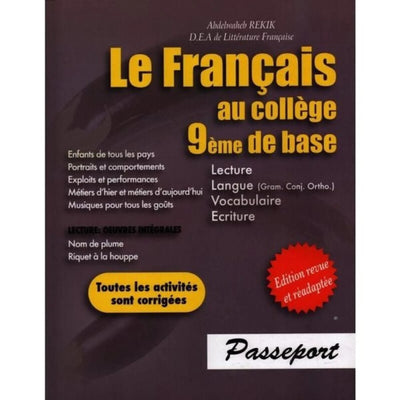 Le Français au collège 9ème de base - PASSEPORT - Librairie Oxford City