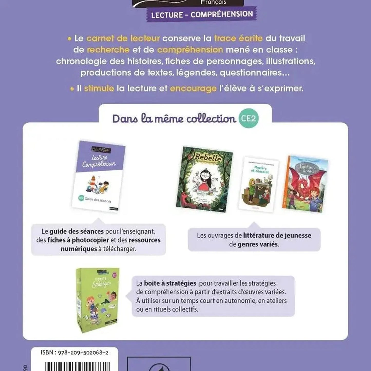 MHF - Lecture - compréhension - Mon carnet de lecteur CE2 - Librairie Oxford City