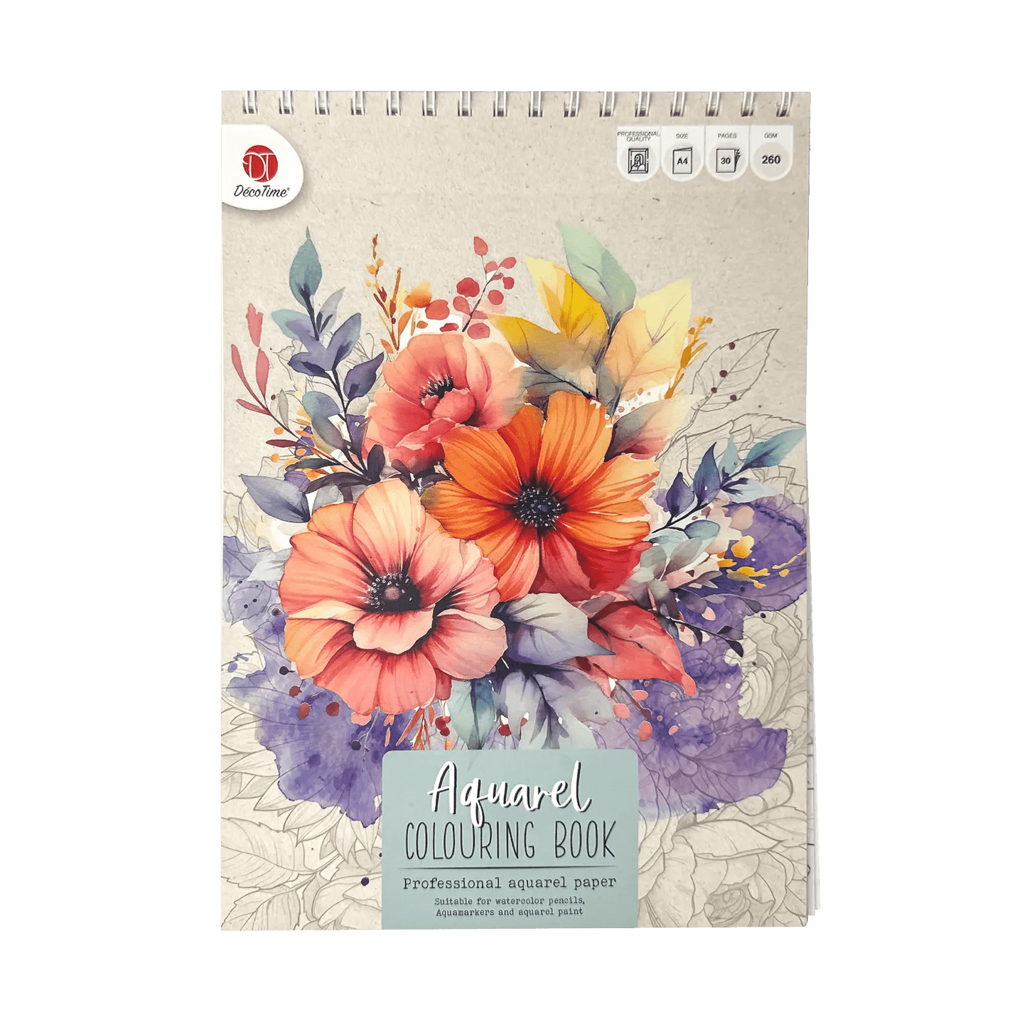 Bloc Aquarelle – DecoTime A4 (260 g/m²)