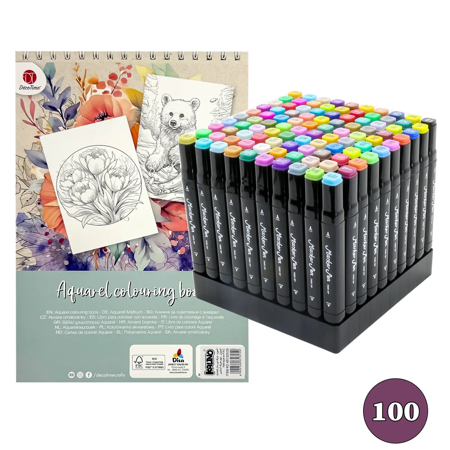 Pack Kalino + Livre de coloriage Aquarelle - Librairie Oxford City