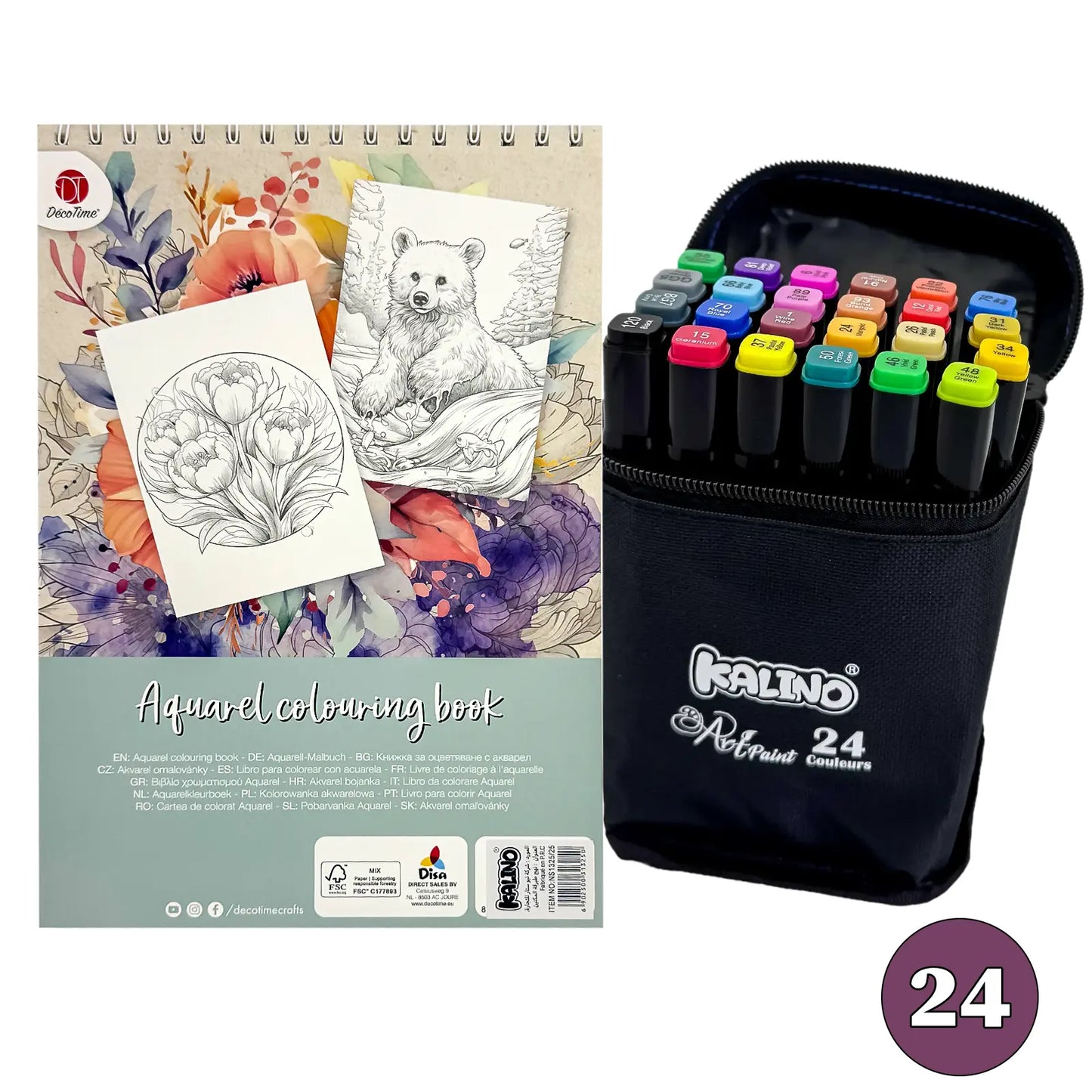 Pack Kalino + Livre de coloriage Aquarelle - Librairie Oxford City