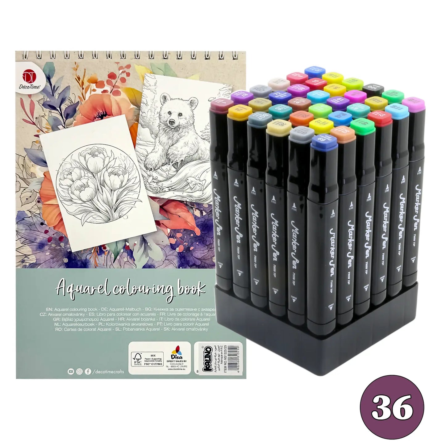 Pack Kalino + Livre de coloriage Aquarelle - Librairie Oxford City