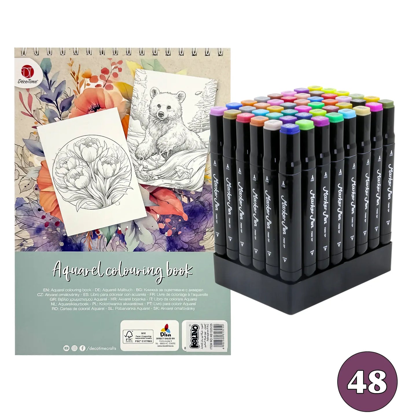 Pack Kalino + Livre de coloriage Aquarelle - Librairie Oxford City