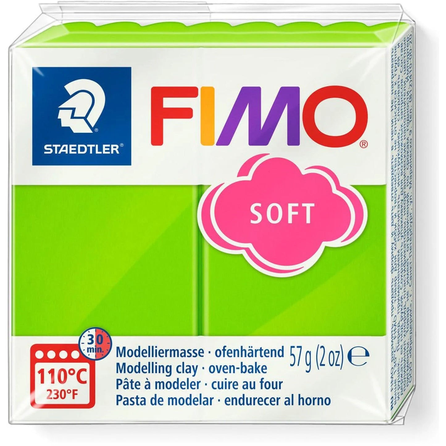 Pâte Fimo Soft Vert pomme - 57g - Librairie Oxford City