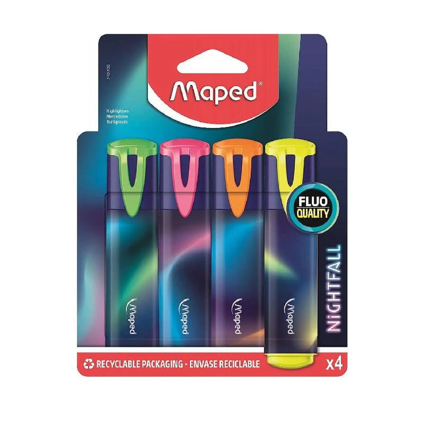POCH 4 MARQ FLUO NIGHTFALL MAPED - Librairie Oxford City