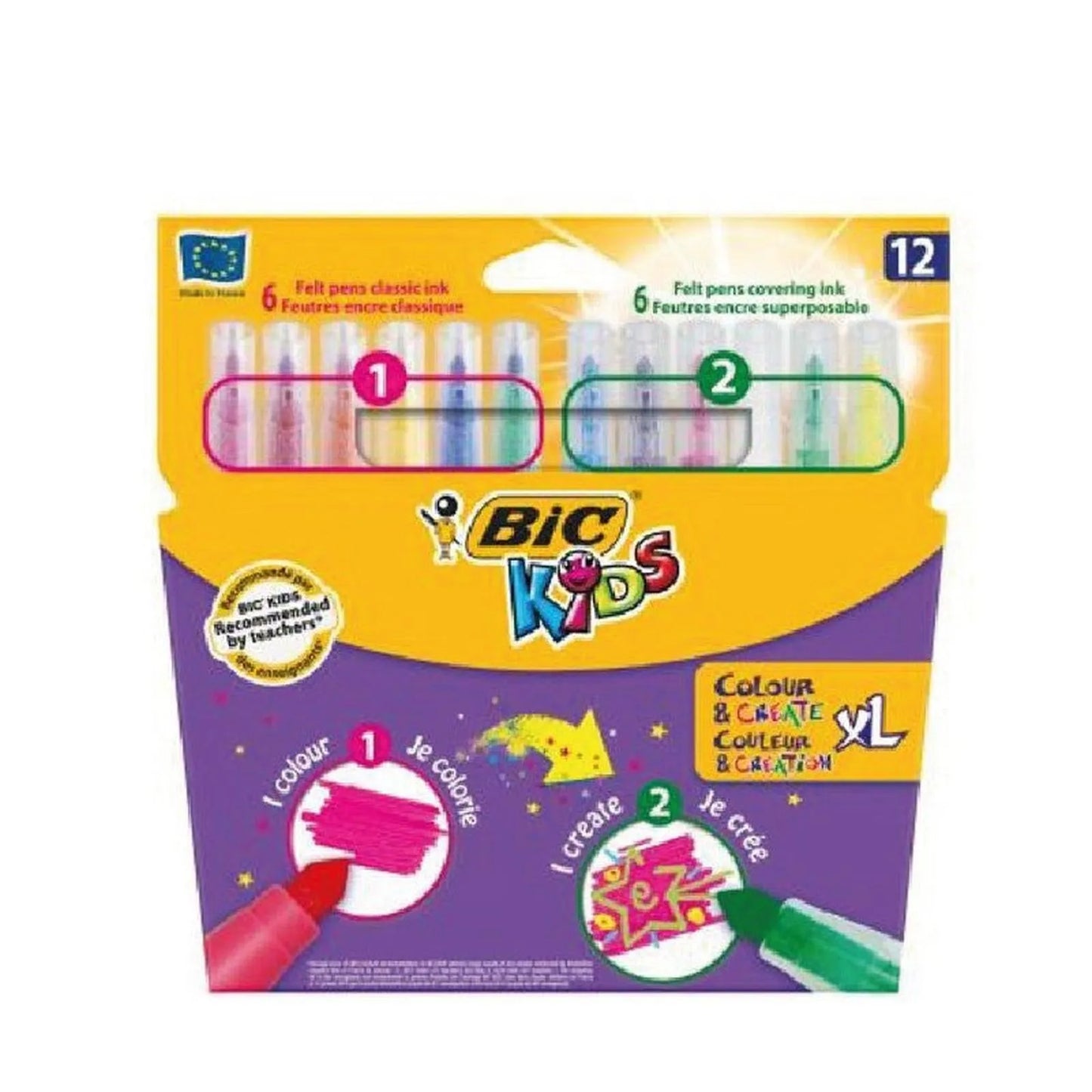 Poch de 12 feutres create XL kids - Librairie Oxford City