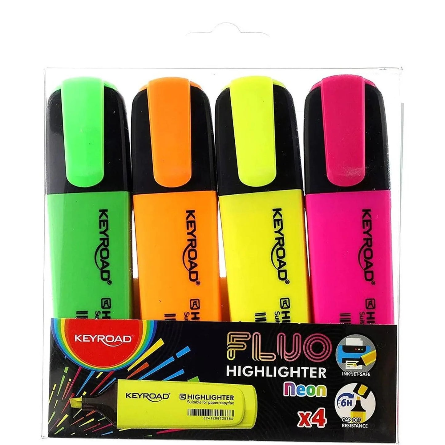 POCHETTE 4 MARQUEUR FLUO KEYROAD - Librairie Oxford City