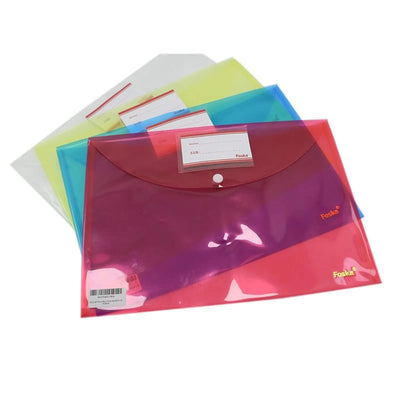 POCHETTE À BOUTON COULEUR TRANSPARENT FOSKA - Librairie Oxford City