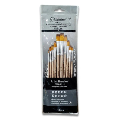 Pochette de 10 Pinceaux Plat G - 100F |Giorgione - Librairie Oxford City