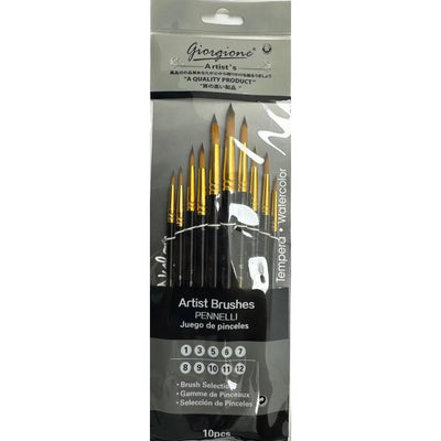 Pochette de 10 Pinceaux Rond G - 200R |Giorgione - Librairie Oxford City