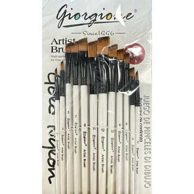 Pochette de 12 Pinceaux Rond G - 6012A |Giorgione - Librairie Oxford City