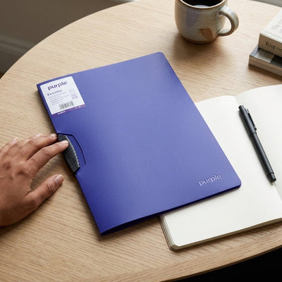 Chemise à Clip Pivotant PP A4 25 Feuilles — Purple Essential - Librairie Oxford City