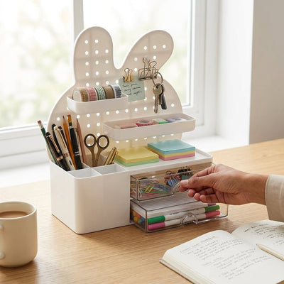Organiseur de Bureau Lapin avec Tiroirs et Pegboard - Librairie Oxford City