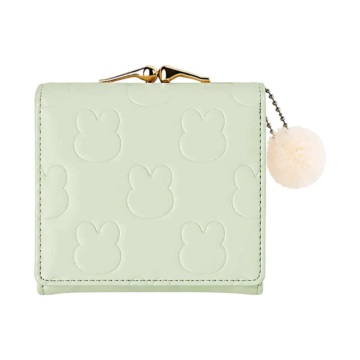 Portefeuille Enfant Lapin en Relief avec Pompon — Rose