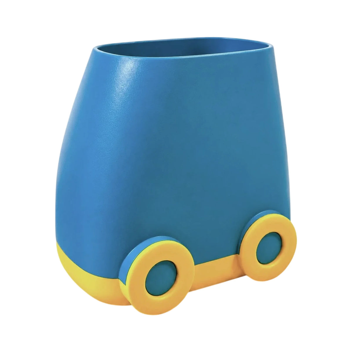 Pot à Stylo Forme Voiture — Plastique Bleu et Beige