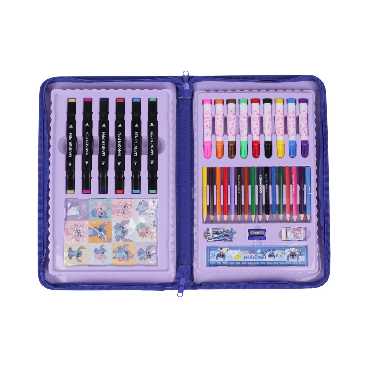 Set de Coloriage Stitch 82 Pièces avec Poignée de Transport