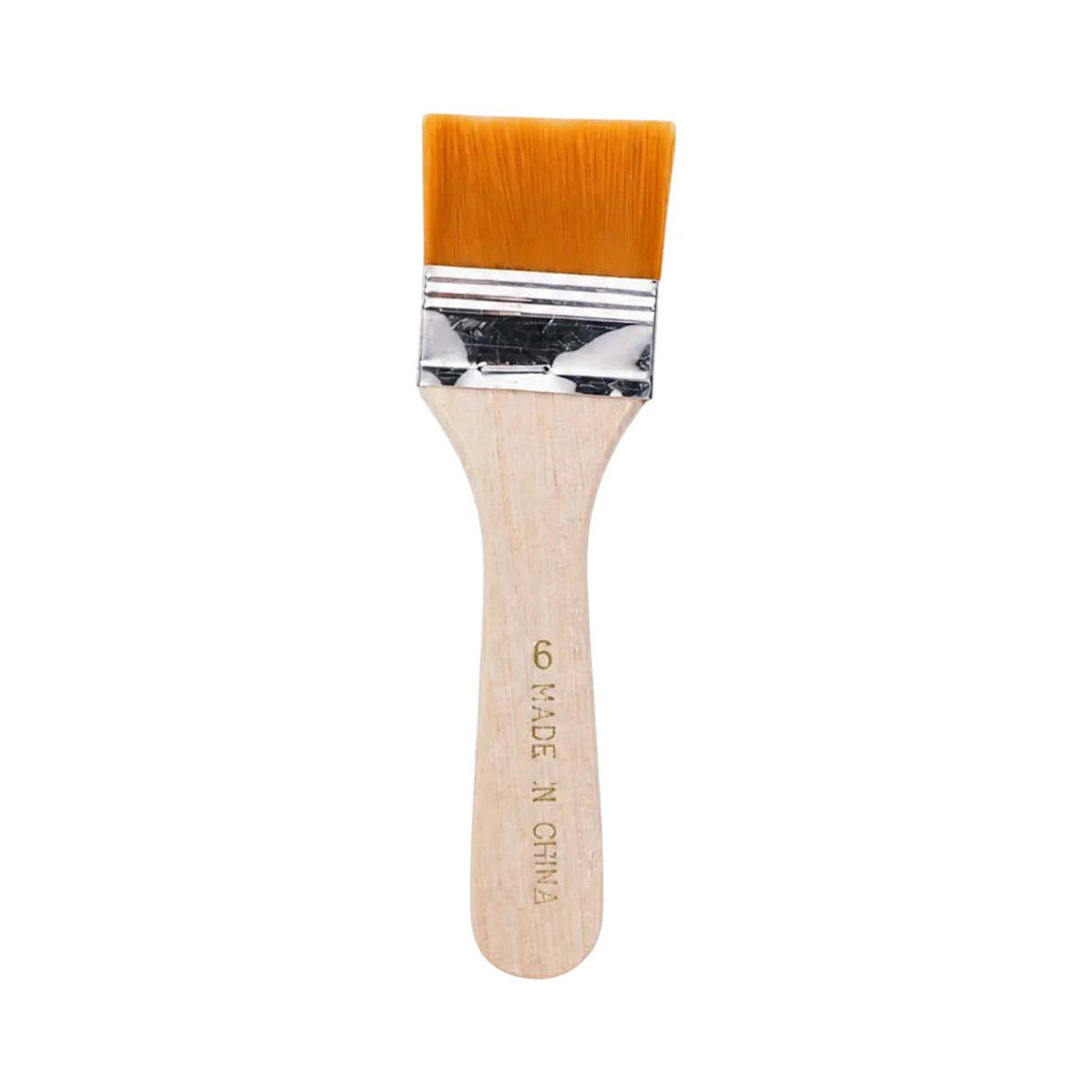 Pinceau Plat Nylon N°6 — Manche Bois - Librairie Oxford City