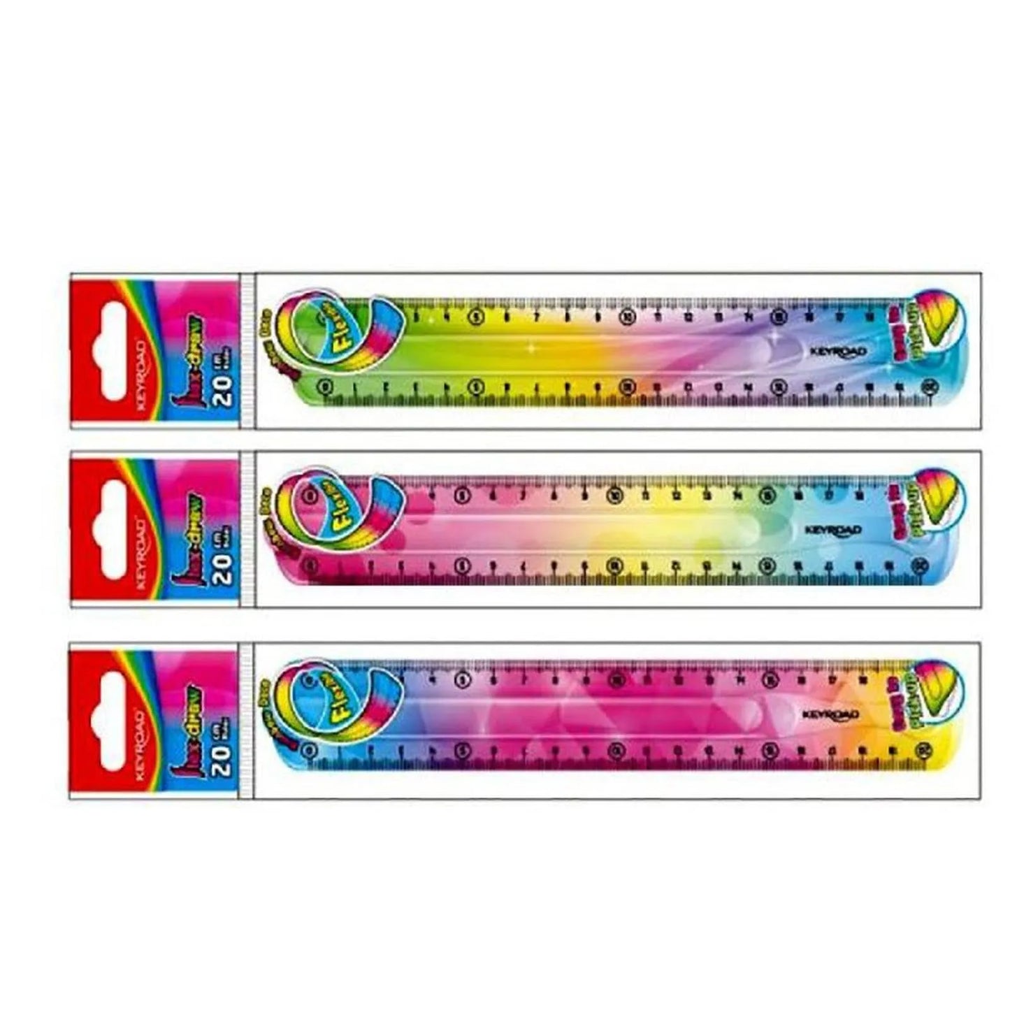 REGLE PLATE 20CM FLEXIBLE - RAINBOW - Librairie Oxford City