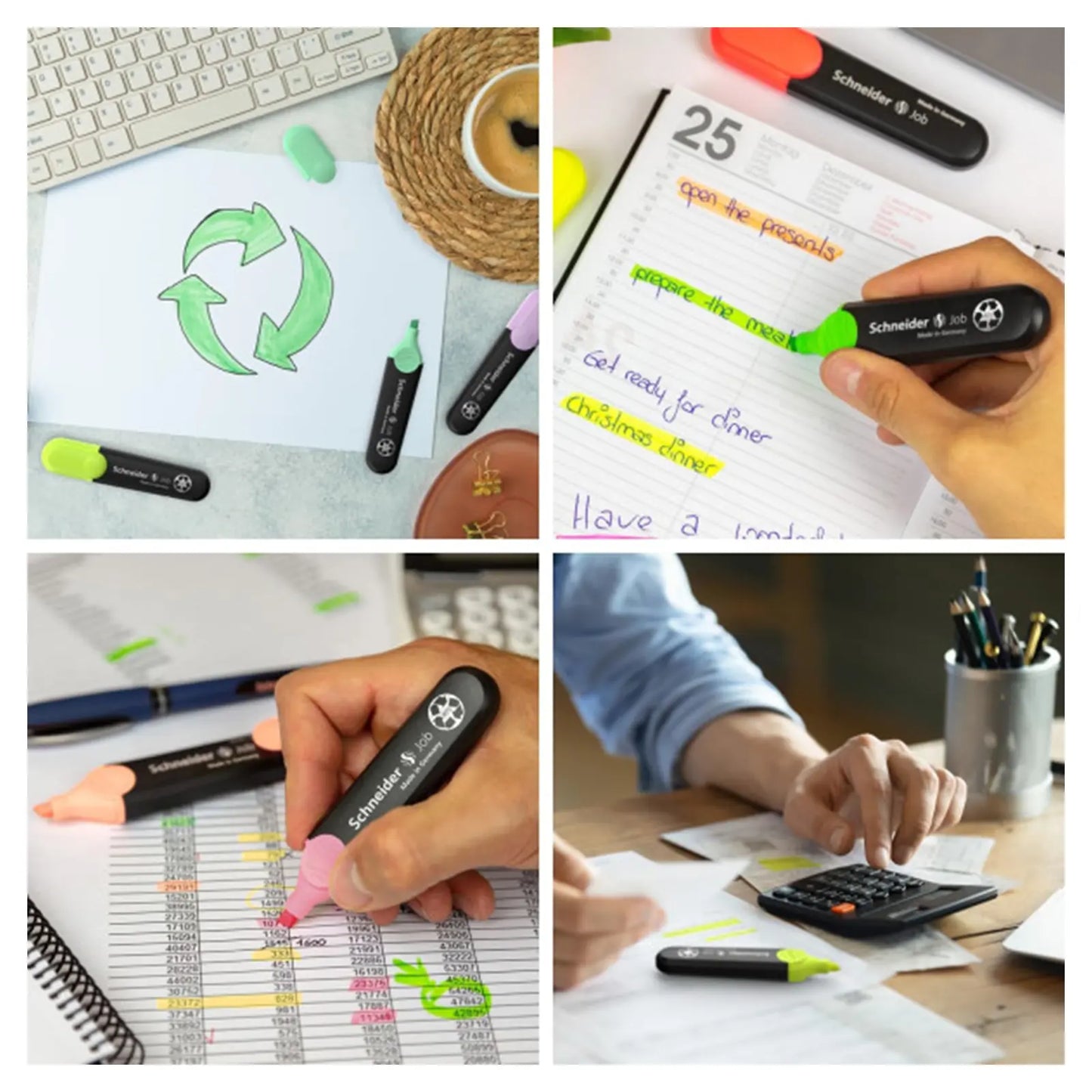 🌈 Pochette 6 Surligneurs Pastel Schneider Job ✨ – Élégance & Écologie 🌿 - Librairie Oxford City