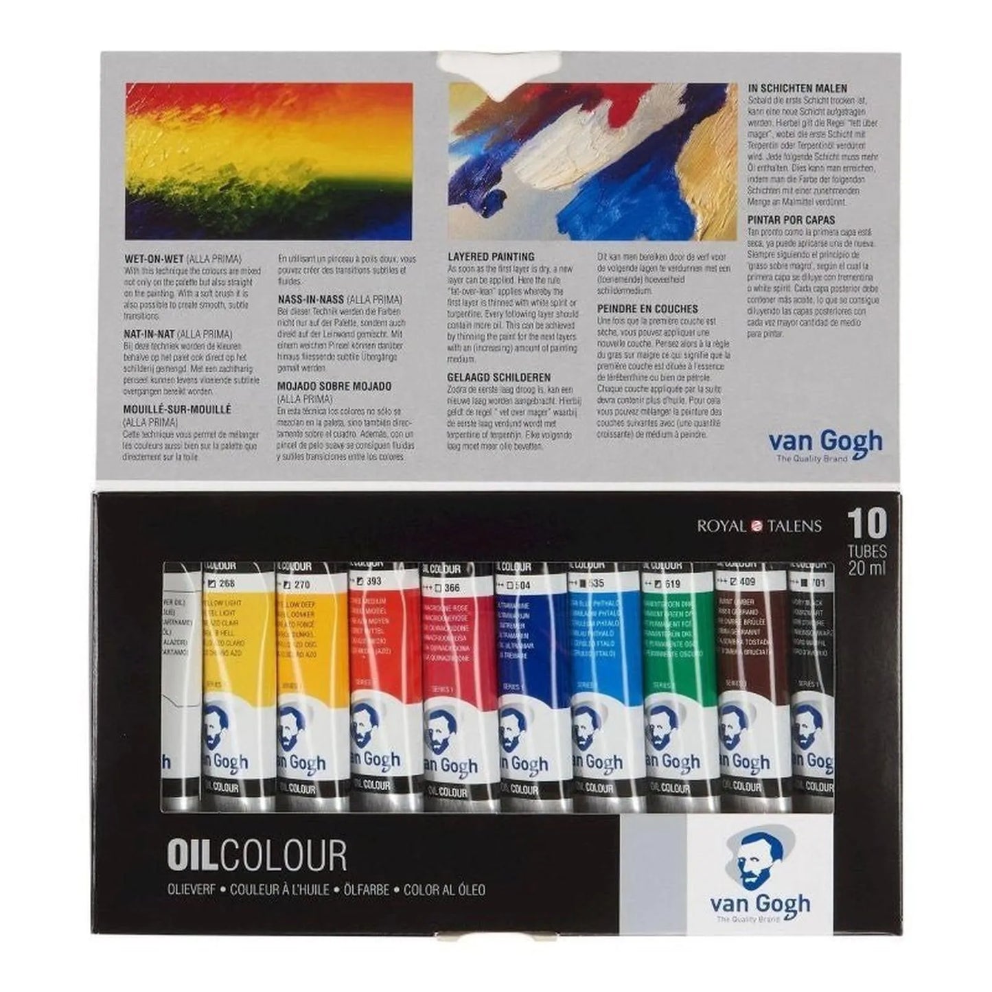 Set de base de couleurs à l'huile| 10 x 20 ml - Van Gogh🎨🖌️ - Librairie Oxford City