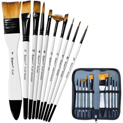 Trousse de 10 Pinceaux Blanc |Giorgione - Librairie Oxford City