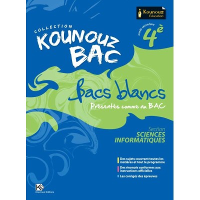 Librairie Oxford City Kounouz-Bac Blancs - Section Informatique 4 ème année tunisie