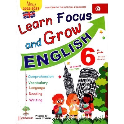 Librairie Oxford City Learn Focus and Grow English - 6th 6 ème année tunisie