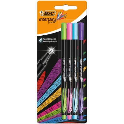 BLISTER 4 STYLO FEUTRE FINE INTENSITY FUN BIC