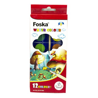 AQUARELLE DE 12 COULEURS FOSKA