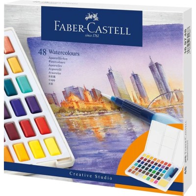 Ensemble de 48 aquarelles en casseroles | Faber - Castell