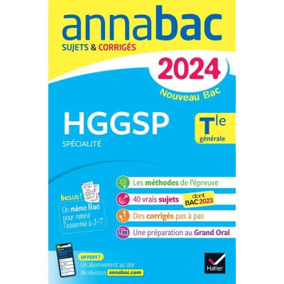 annabac 2024 - Sujets & Corrigés - HGGSP - Tle générale