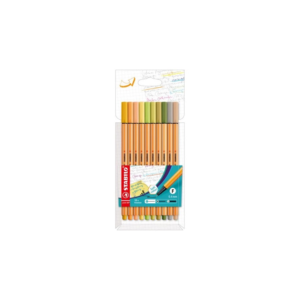 STABILO Point 88 Lot de 10 stylos à pointe fine - Soft colors - prix tunisie