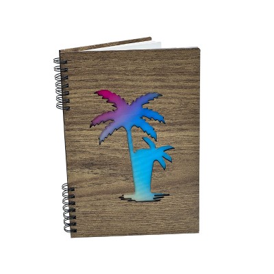 Notebook A5 En Bois - Design Palmier